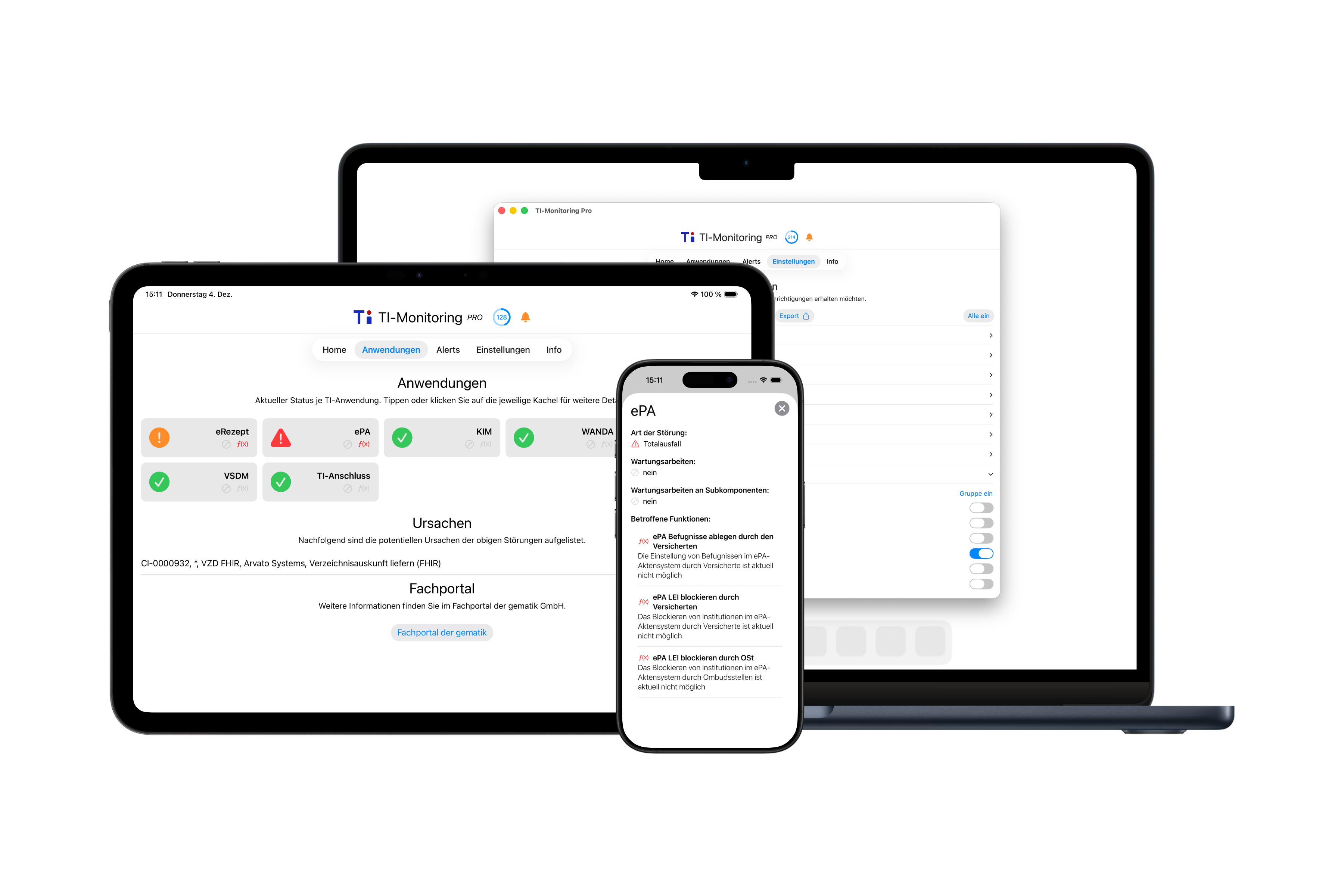 App auf verschiedenen Apple-Geräten